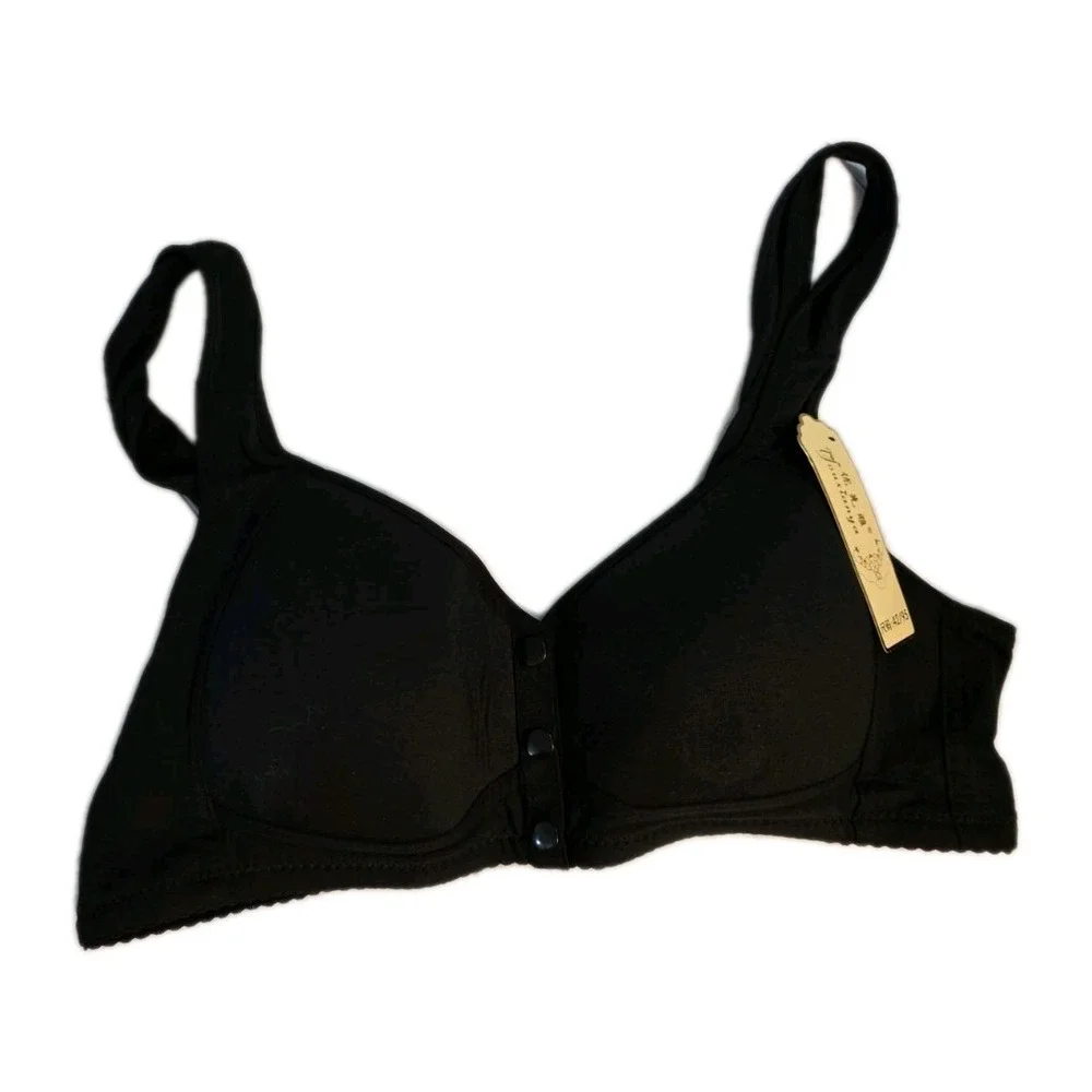 Black Front Snap Nursing Bra Wireless Comfort Bra Size 42/95 NWT Lot Of 2 - Picture 5 of 10